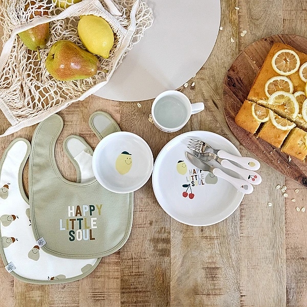 Набір дитячого посуду Lassig, порцеляна, з антиковзаючими елементами, 3 предмети, білий (12100379001/38322) - Pampik - 4