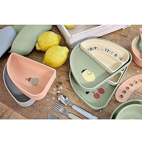 Набор силиконовых тарелок Lassig, 3 шт., голубой с мятным (13100264008/38320) - Pampik - 4