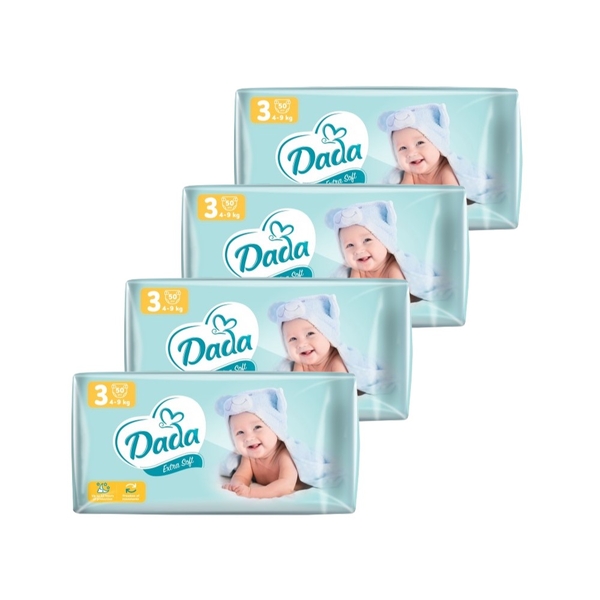 Набір підгузників на липучках Dada Extra Soft 3 (4-9 кг), 200 шт. (4 уп. по 50 шт.) - Pampik