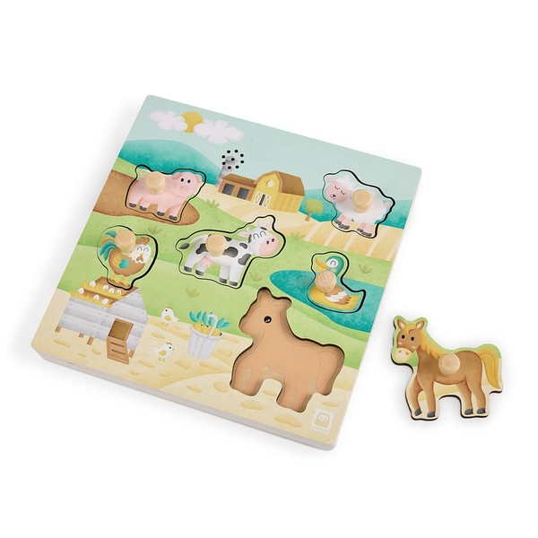 Пазл дерев'яний музичний Eurekakids Ферма (69181561/37609) - Pampik - 2