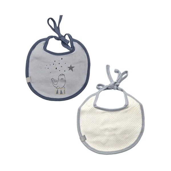 Слинявчики водонепроникні Lassig, бавовна, 2 шт., синій (1311016466/35792) - Pampik