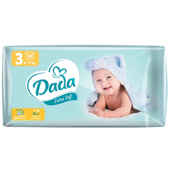 Підгузки на липучках Dada Extra Soft 3 (4-9 кг), 50 шт. - Pampik