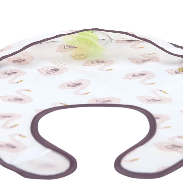 Слинявчик водонепроникний Lassig Лебідь з кишенею, біло-рожевий (1311012741/35816) - Pampik - 2