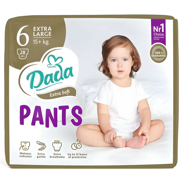 Підгузки-трусики Dada Extra Soft 6 (15+ кг), 28 шт. - Pampik