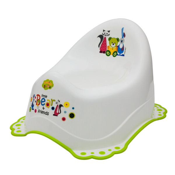 Горшок Maltex Bear&Friends 2K, белый с зеленым (5313_50) - Pampik