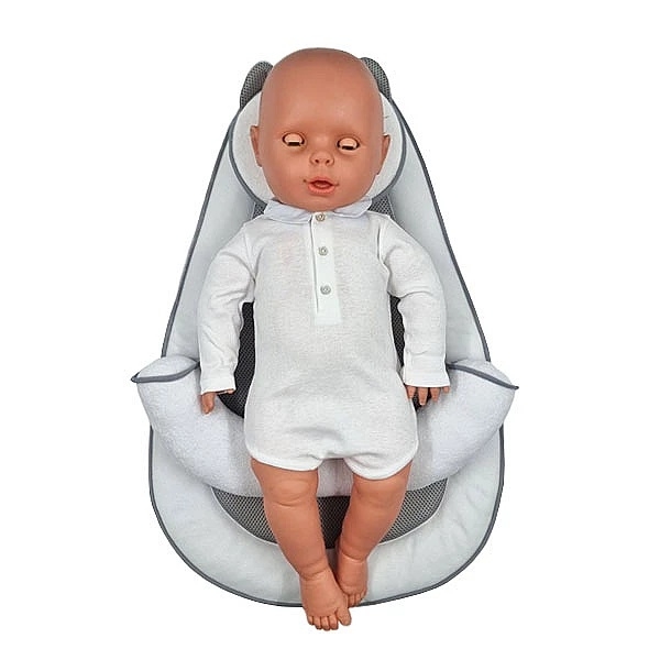 Позиціонер-кокон New Life expert Котик Air+Memory, 65х43х10 см, біло-сірий (0000/37079) - Pampik - 6