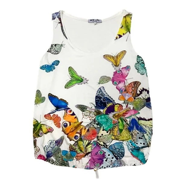 Майка New Life Бабочка с затяжкой по низу, р.44, разноцветный (080/20662) - Pampik