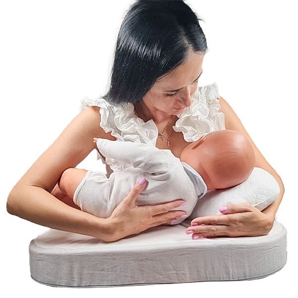 Подушка для годування New Life expert з поясом, 74х46х16 см, біло-сірий (009/34231) - Pampik - 12