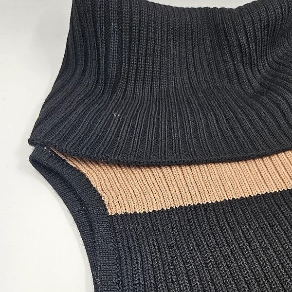 Кофта-труба в'язана New Life р.42, кавово-чорний (6132) - Pampik - 2