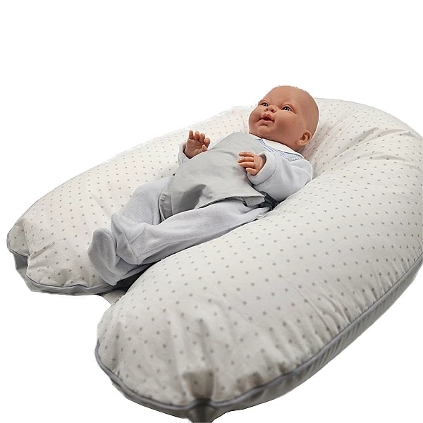 Багатофункціональна подушка для мами та малюка 3 в 1 New Life expert, 74х46х16 см, біло-сірий (872/38271) - Pampik - 7