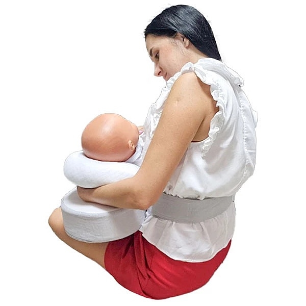 Подушка для годування New Life expert з поясом, 74х46х16 см, біло-сірий (009/34231) - Pampik - 10