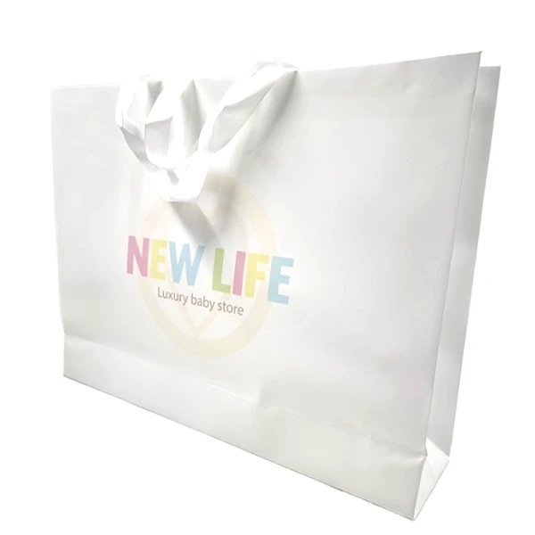 Подарочный бумажный пакет New Life, 38х50х12 см, белый (34283) - Pampik