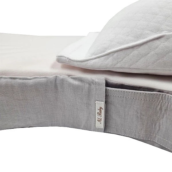 Подушка для годування New Life expert з поясом, 74х46х16 см, біло-сірий (009/34231) - Pampik - 7