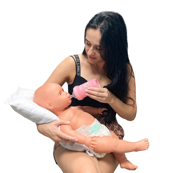 Двусторонняя подушка-рукав для мамы и малыша 2 в 1 New Life expert, 48х30 см, серый с белым (007/37120) - Pampik - 6