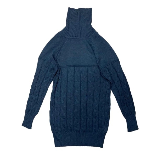 В'язаний светр-туніка New Life, коси, р.48, синій (9043) - Pampik