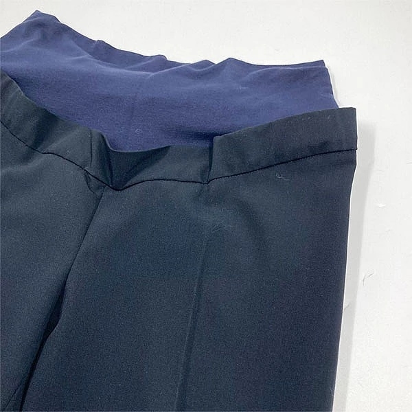 Брюки New Life с трикотажной вставкой и поясом на резинке, р.42, темно-синий (498/8275) - Pampik - 3