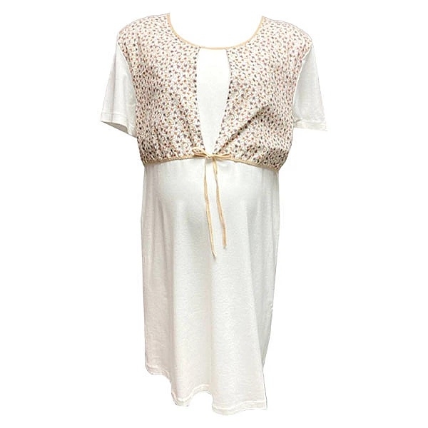 Комплект із халата та нічної сорочки для годування New Life, р.L-XL, принт квіти, молочний (308/36684) - Pampik - 2