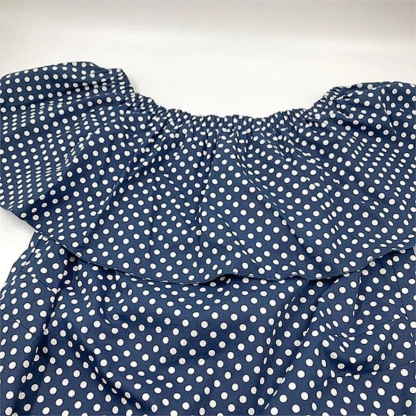 Туника New Life с воланом-пелериной, в горошек, р. 46-48, синий (358/13335) - Pampik - 2