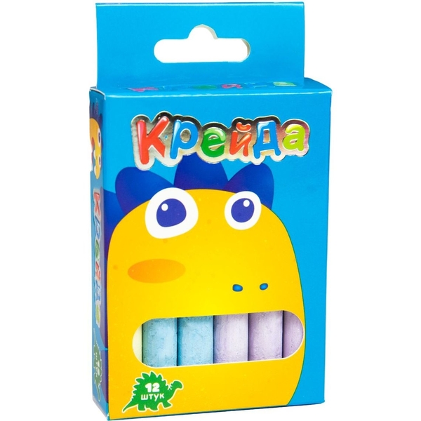 Крейда кольорова Strateg, кругла, 12 шт. (50121) - Pampik