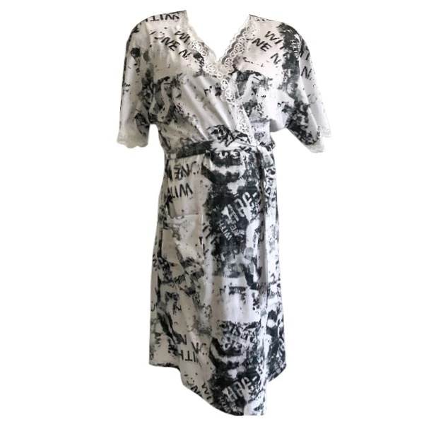 Халат домашній New Life, р.S-M, принт газета (129/27321) - Pampik