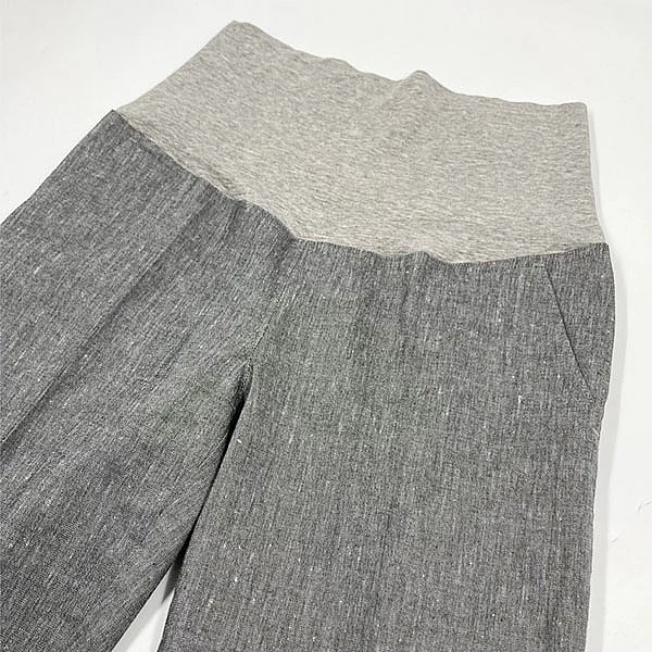 Брюки укороченные New Life с манжетом, лен, р.44, серый (581/23893) - Pampik - 3
