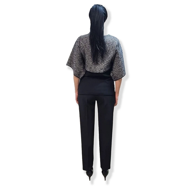 Туника комбинированная New Life с отделкой в виде цепочки, р.42-44, черный меланж (701/21320) - Pampik - 5