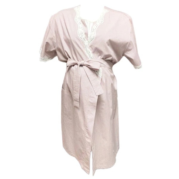 Комплект із халата та нічної сорочки для годування New Life, р.L-XL, принт квіти, рожевий (343/36683) - Pampik