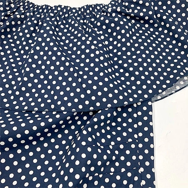 Туника New Life с воланом-пелериной, в горошек, р. 46-48, синий (358/13335) - Pampik - 3