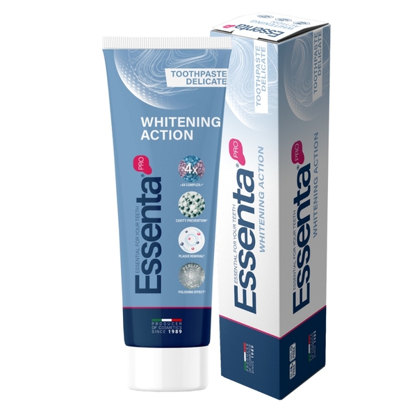 Зубна паста Essenta PRO Whitening Action, 75 мл - Pampik