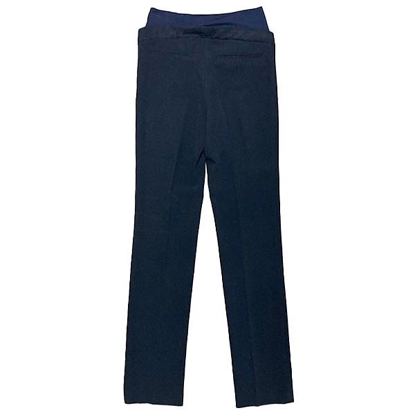 Брюки New Life с трикотажной вставкой и поясом на резинке, р.42, темно-синий (498/8275) - Pampik