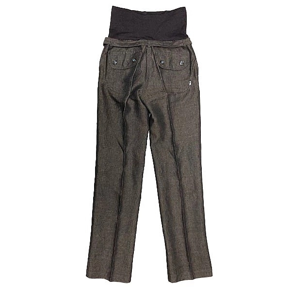 Штани New Life з трикотажною вставкою та поясом, р.42, коричневий (556/10633) - Pampik - 2