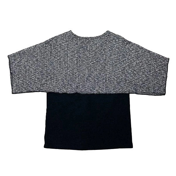 Туника комбинированная New Life с отделкой в виде цепочки, р.42-44, черный меланж (701/21320) - Pampik - 2