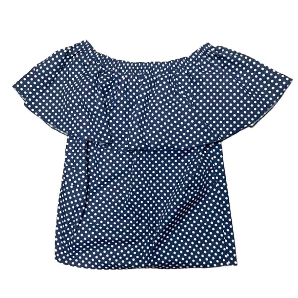 Туника New Life с воланом-пелериной, в горошек, р. 46-48, синий (358/13335) - Pampik