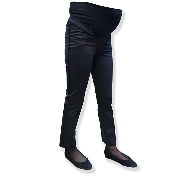 Штани укорочені New Life з трикотажною вставкою та поясом на резинці, р.46, чорний (248/7071) - Pampik - 6