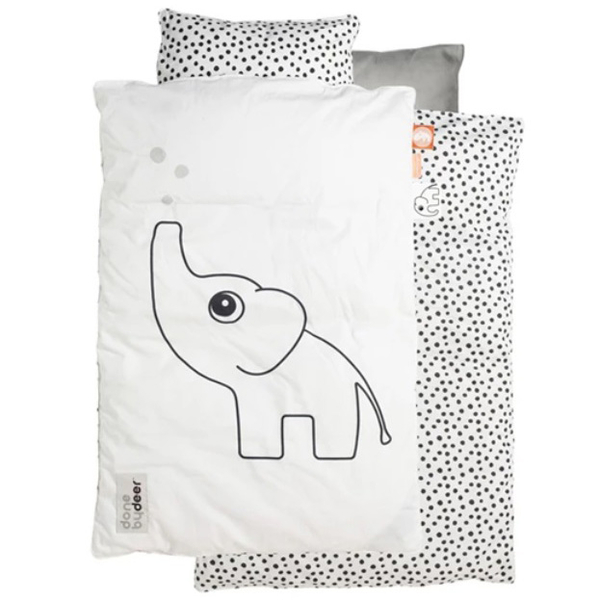 Постельное белье Done by Deer, 80х100 см, 35х40 см, белый в горох (20628/33042) - Pampik - 3