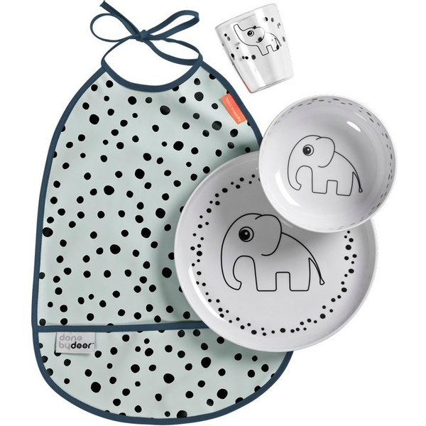 Набор для кормления Done by Deer, 4 шт., белый-мятный (1592092/27317) - Pampik