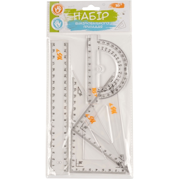 Набір лінійок Yes, 4 предмета, 20 см, прозорий (370262) - Pampik