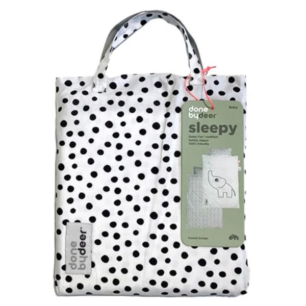 Постельное белье Done by Deer, 80х100 см, 35х40 см, белый в горох (20628/33042) - Pampik - 4