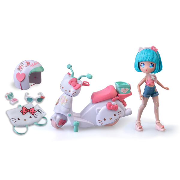 Ігровий набір 4SF Manga Dolls серії Hello Kitty Красуня Пінк на скутері, 19.5 см (HKTF3000) - Pampik - 2