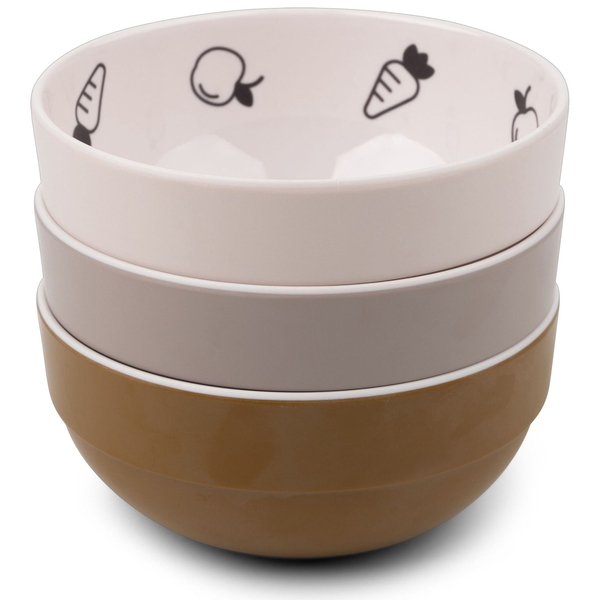 Тарелка глубокая Done by Deer, 3 шт., пудровый (1819631/35653) - Pampik - 2