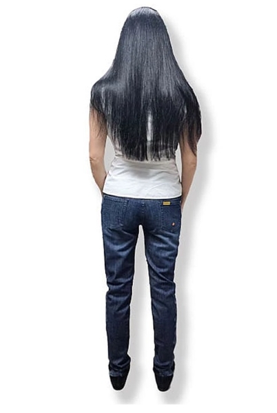 Джинси Pietro Brunelli вузькі вкорочені з бандажем та мереживом, р.40, джинс, синій (JP0043.597/11323) - Pampik - 7