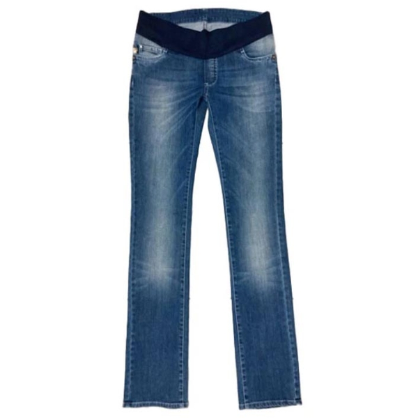 Джинси вузькі Pietro Brunelli вкорочені потерті, срібна відстрочка, джинс, р.40, темно-блакитний (JP0043,560/23025) - Pampik