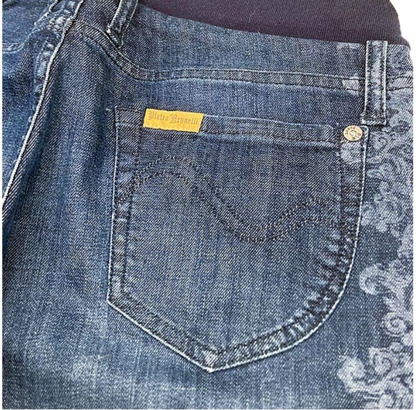 Джинси Pietro Brunelli вузькі вкорочені з бандажем та мереживом, р.40, джинс, синій (JP0043.597/11323) - Pampik - 4