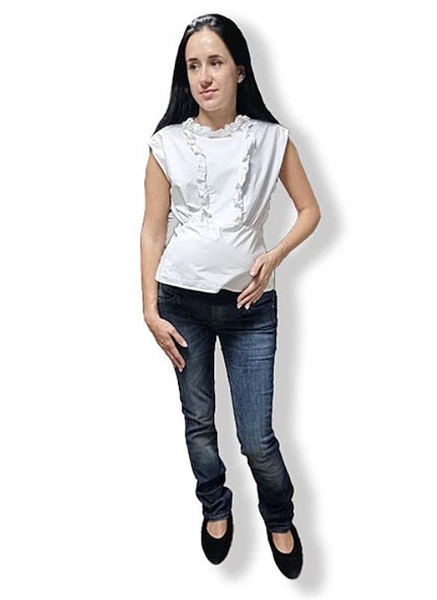 Джинси прямі потерті з бандажем Pietro Brunelli, р.42, джинс, синій (JP0041,503/7649) - Pampik - 5