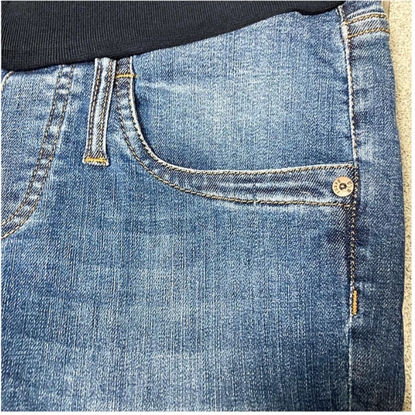 Джинси прямі Pietro Brunelli Wilson вкорочені, зі стразами, джинс, р.42, синій (JPCU41,678/25261) - Pampik - 3