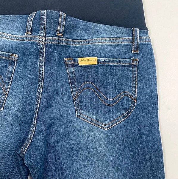 Джинси вузькі вкорочені Pietro Brunelli Colton з бахромою, джинс, р.42, світло-синій (JPAT43,501/27495) - Pampik - 4