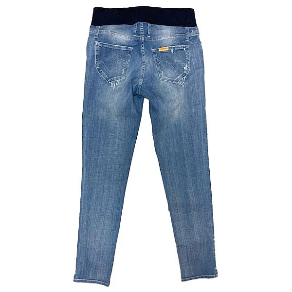 Джинси вузькі Pietro Brunelli вкорочені потерті, срібна відстрочка, джинс, р.40, темно-блакитний (JP0043,560/23025) - Pampik - 3