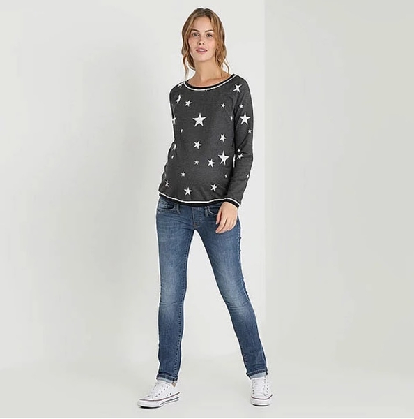 Джинси прямі Pietro Brunelli Wilson вкорочені, зі стразами, джинс, р.42, синій (JPCU41,678/25261) - Pampik - 6