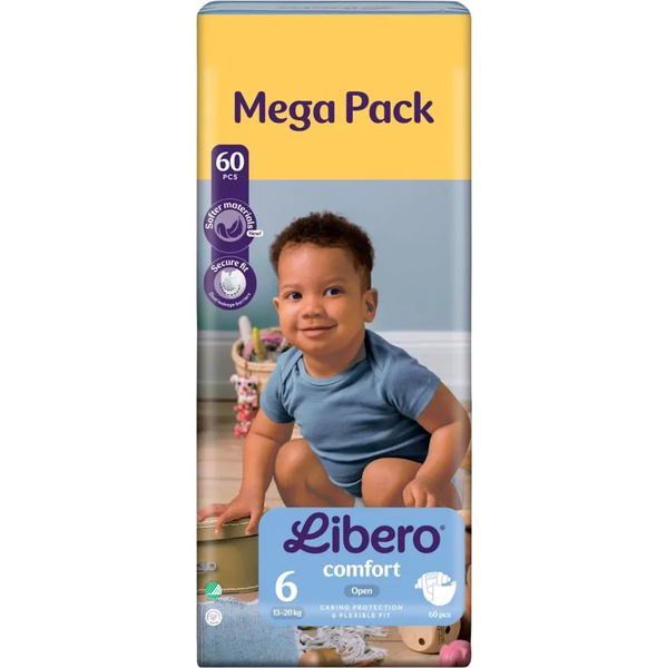 Підгузки на липучках Libero Comfort 6 (13-20 кг), 60 шт. - Pampik - 2