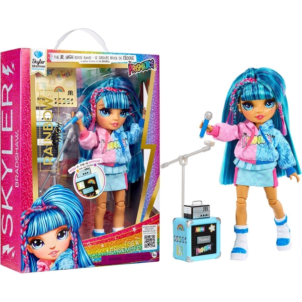 Лялька Rainbow High серії Junior High Rockband Скайлер, з аксесуарами, 23 см (565215) - Pampik